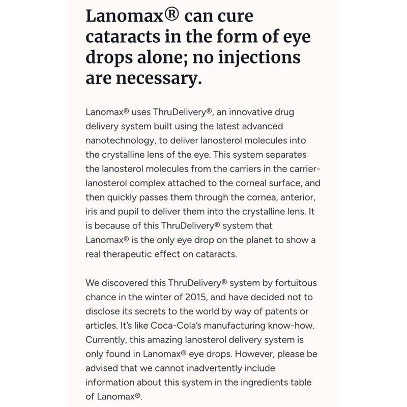 Lanomax® Lanosterol Eye Drops — 2x Formula for Cataracts (10ml)