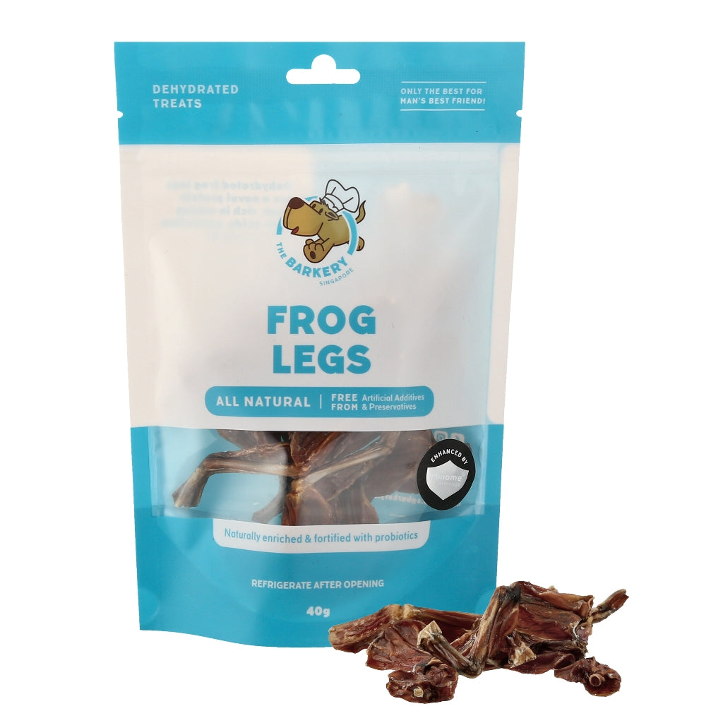 The Barkery Frog Legs Dehydrated Treats — Novel Protein for Dogs & Cats (40g / 100g)