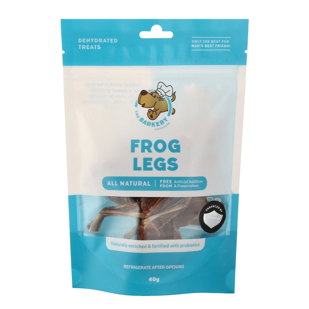 The Barkery Frog Legs Dehydrated Treats — Novel Protein for Dogs & Cats (40g / 100g)
