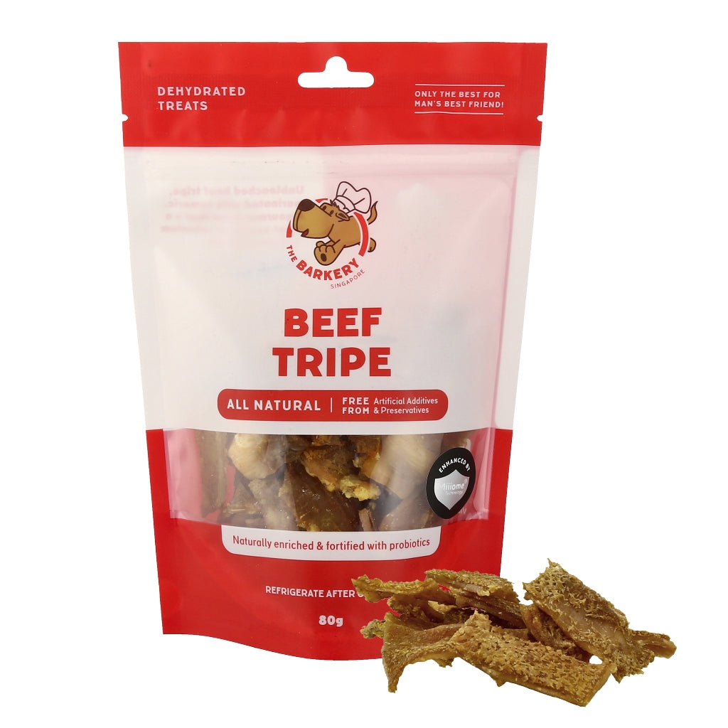 The Barkery Beef Bark-Kwa & Tripe Dehydrated Dog Treats (80g/200g)