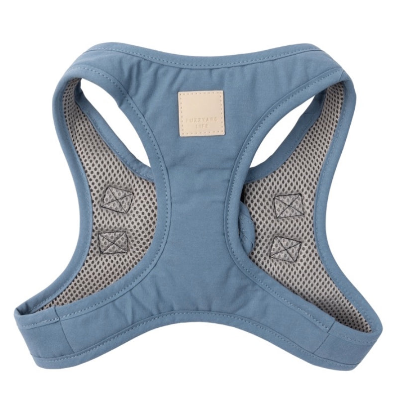 FuzzYard LIFE Cotton Step-In Dog Harness — French Blue (XXS-XL)