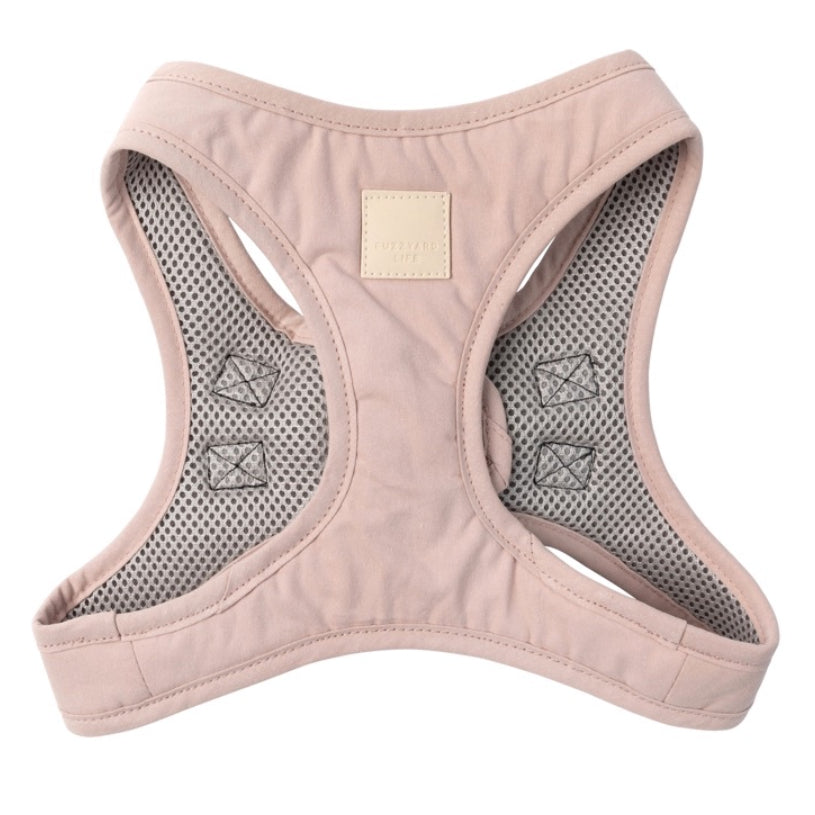 FuzzYard LIFE Cotton Step-in Dog Harness — Soft Blush