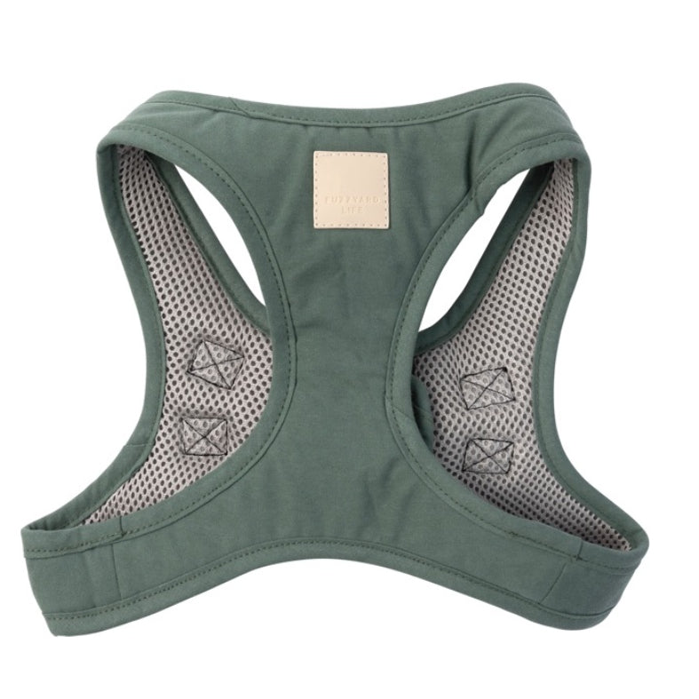 FuzzYard Life Step-In Dog Harness — Soft Cotton Myrtle Green (XXS-XL)