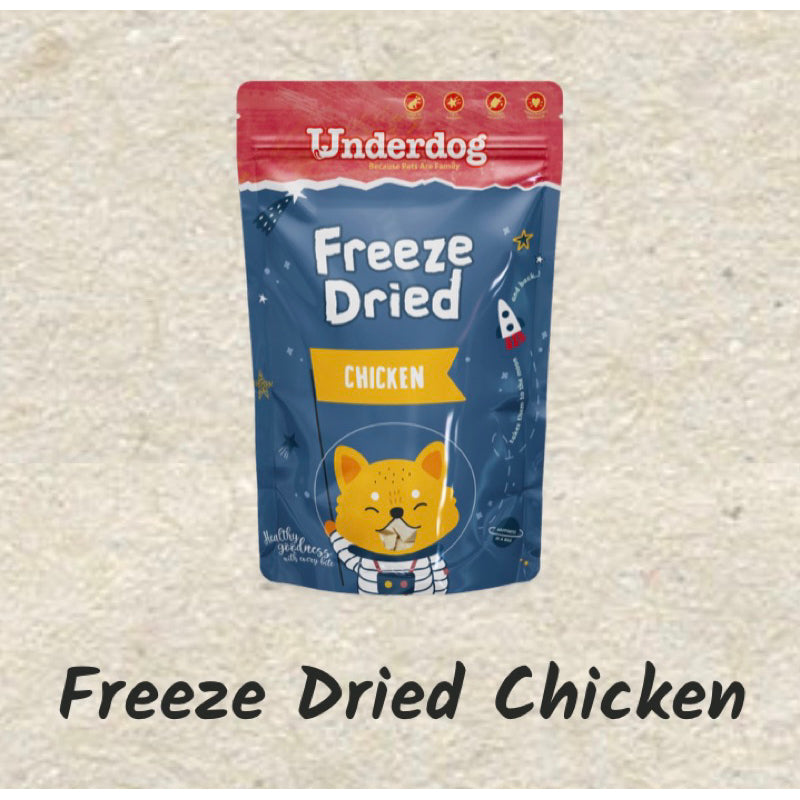 Underdog Air-Dried & Freeze-Dried Dog Treats — Natural Single-Protein (Multiple Flavours & Sizes)