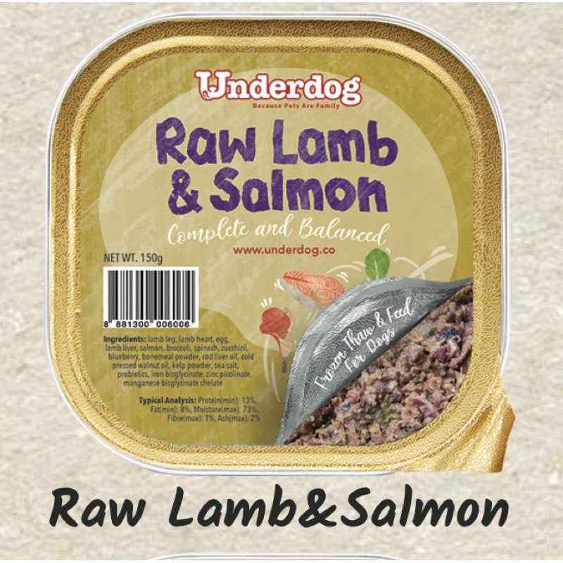 Underdog Raw Frozen Recipe for Dogs — 6 Flavours (1.2kg / 3kg)