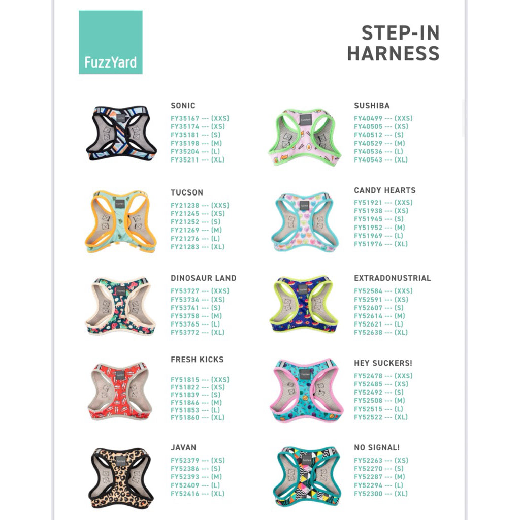FuzzYard Step In Dog Harness — Easy No-Pull Design, 6 Sizes