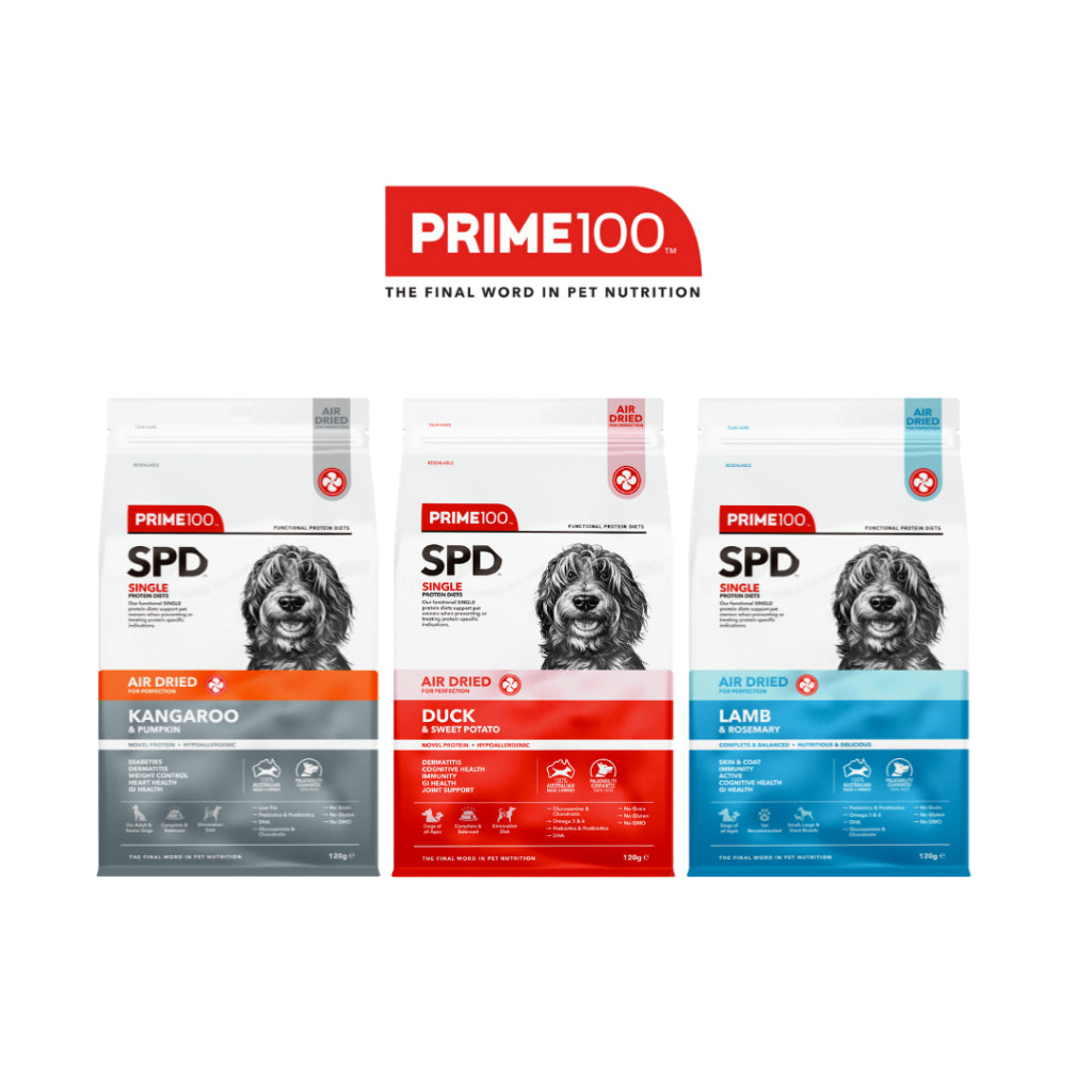 Prime100 SPD™ Air Dried Single Protein Dog Food — Complete & Balanced (3 Flavours, 120g/600g)
