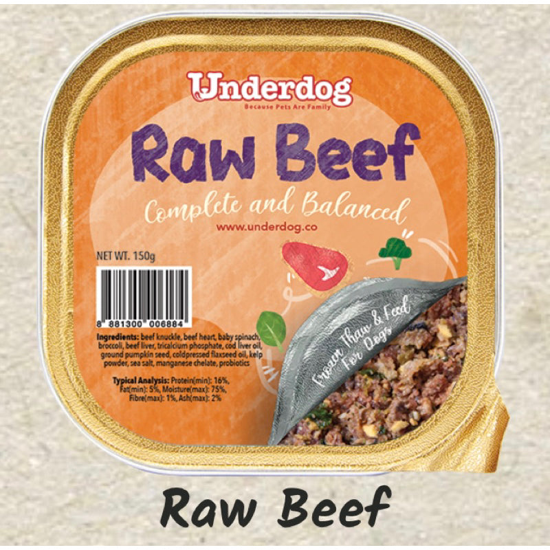 Underdog Raw Frozen Recipe for Dogs — 6 Flavours (1.2kg / 3kg)