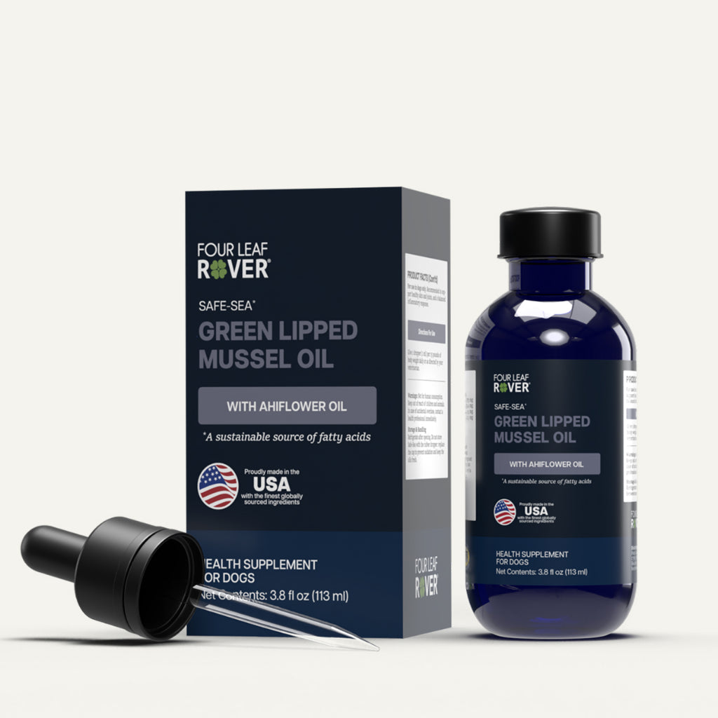 Four Leaf Rover Safe-Sea Green Lipped Mussel Oil — Omega-3 for Joints, Immune & Skin (3.8oz)