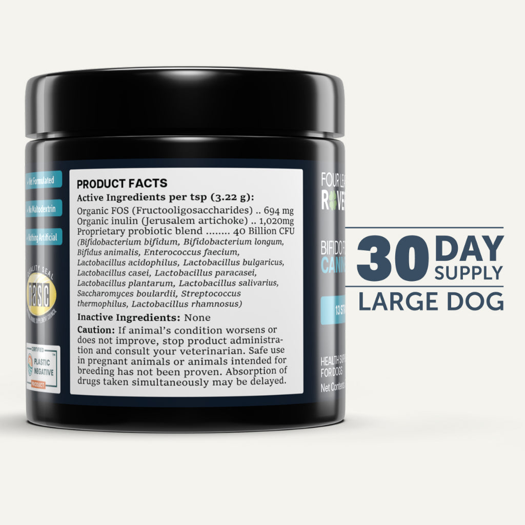 Four Leaf Rover Bifido Fifo For Fido — Multi-Strain Probiotics with Organic Prebiotics (50.1g)