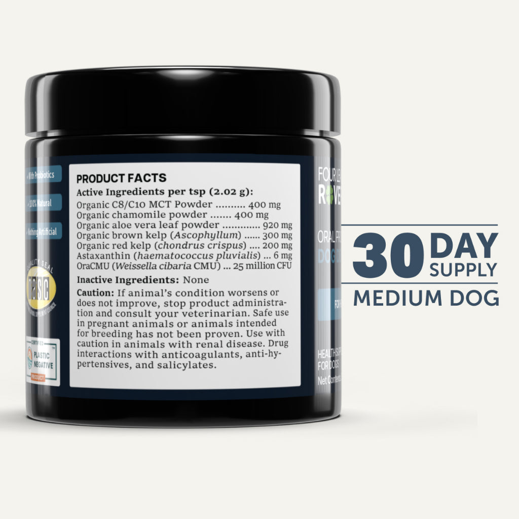 Four Leaf Rover Oral Health — Dog Dental Powder for Fresh Breath & Gum Care