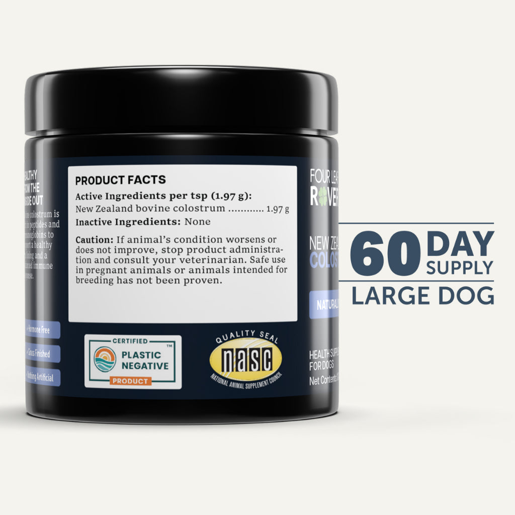 Four Leaf Rover Bovine Colostrum — Immune & Gut Support for Dogs (33g)