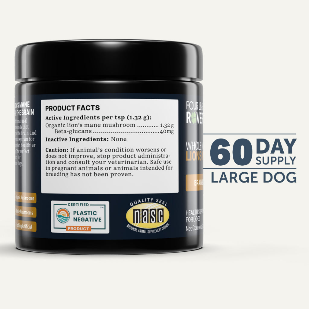 Four Leaf Rover Lion's Mane — Organic Mushroom Extract for Dogs (28.5g)