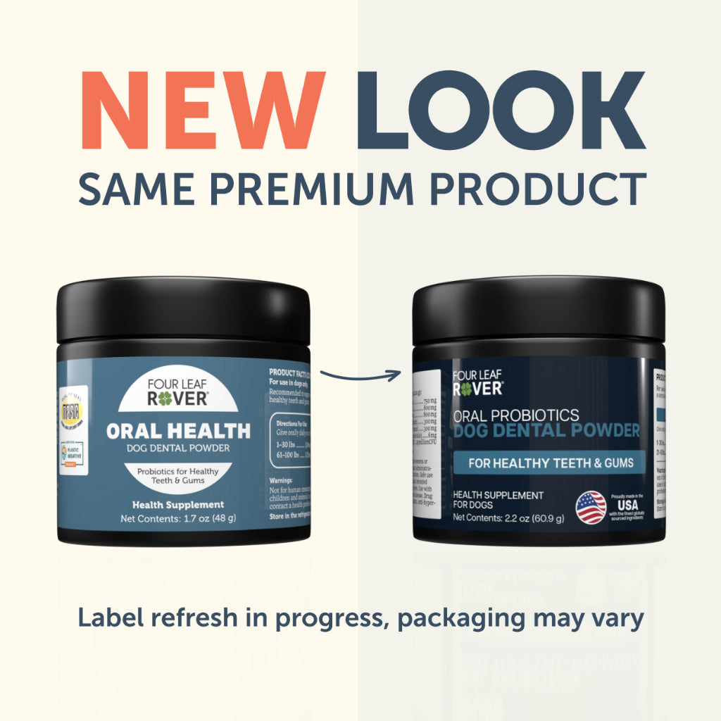 Four Leaf Rover Oral Health — Dog Dental Powder for Fresh Breath & Gum Care