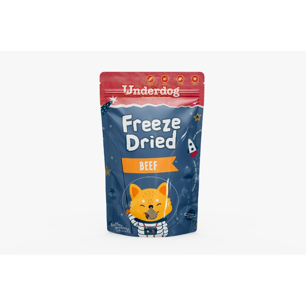 Underdog Air-Dried & Freeze-Dried Dog Treats — Natural Single-Protein (Multiple Flavours & Sizes)