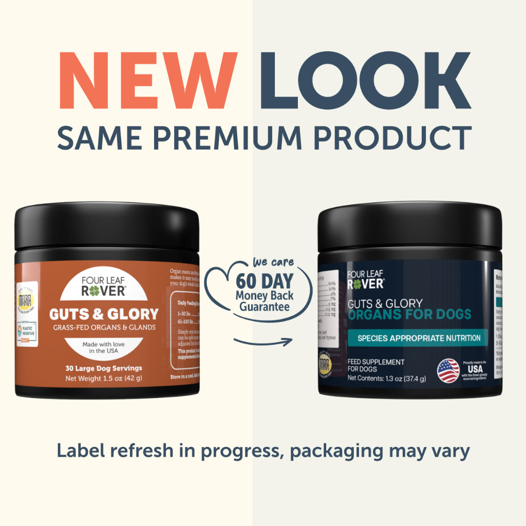 Four Leaf Rover Guts & Glory — Grass-Fed Bovine Organ Supplement for Dogs (42g)