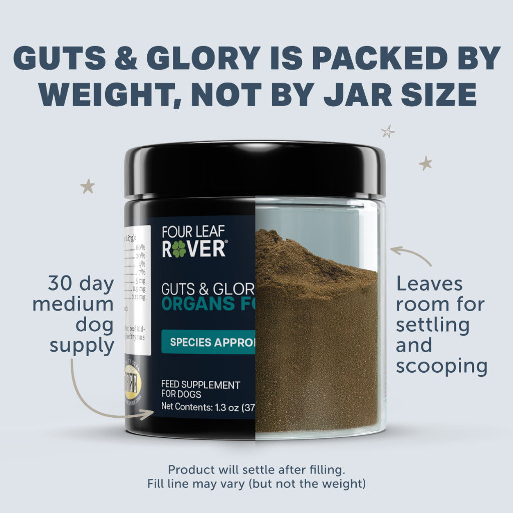 Four Leaf Rover Guts & Glory — Grass-Fed Bovine Organ Supplement for Dogs (42g)