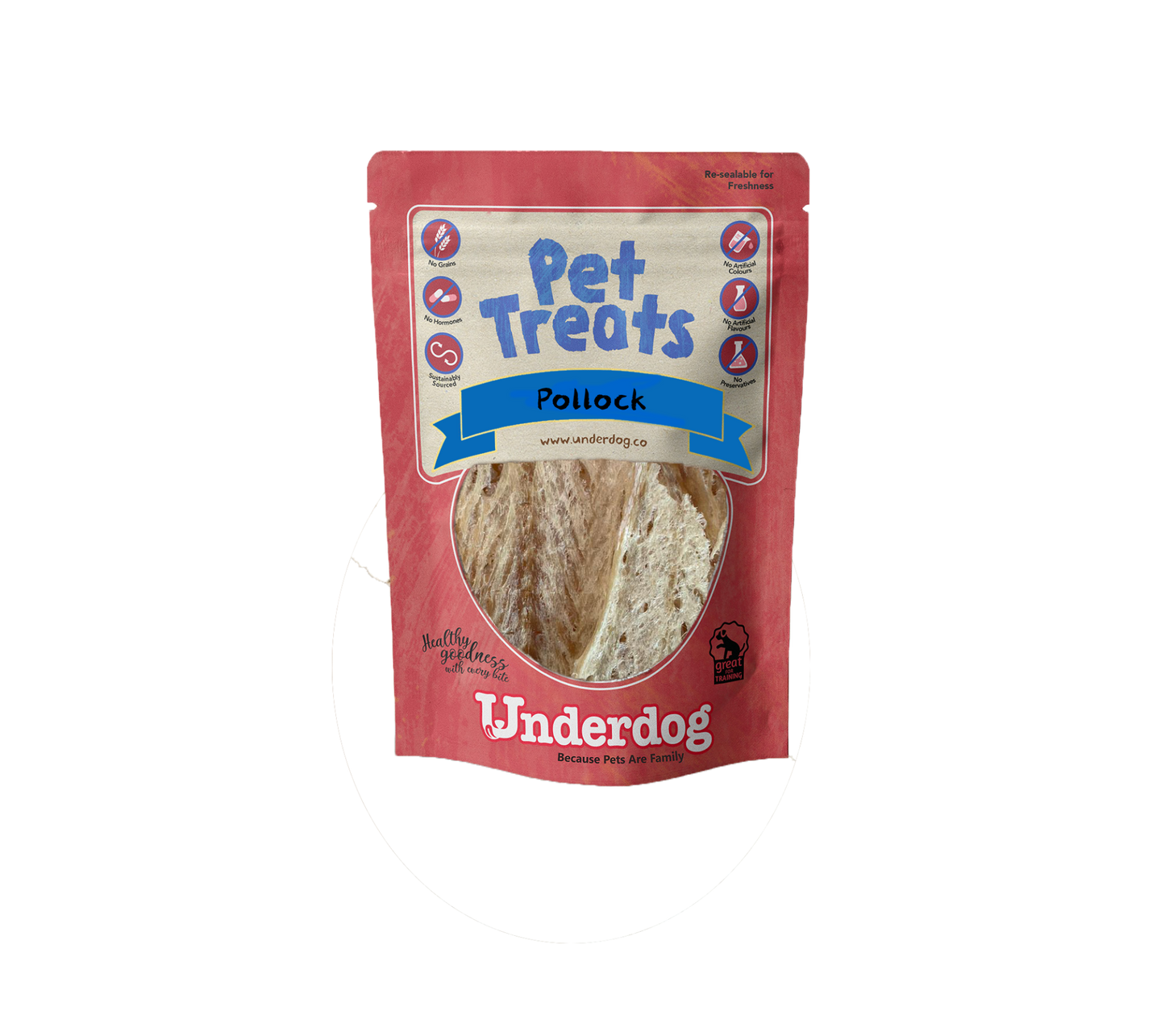 Underdog Pollock Treats for Pets (80g)