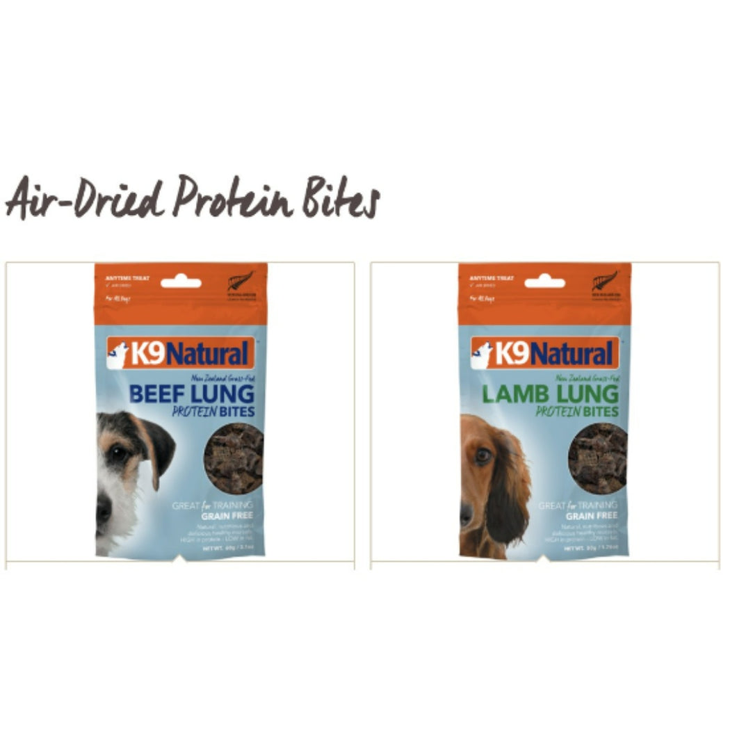K9 Natural Freeze Dried Lamb/Beef Lung Protein Bites Dog Treats (50g)