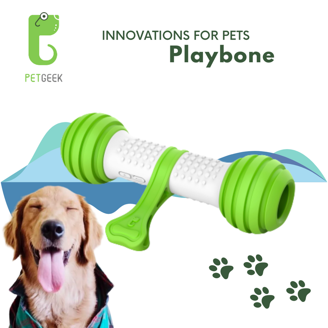 PETGEEK: USB Charged Interactive Dog Toy Bone - Playbone