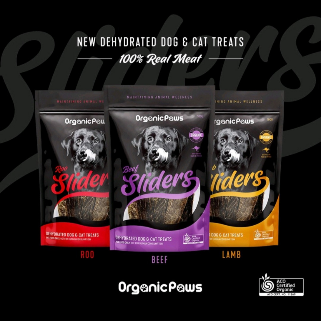 Organic Paws Sliders (Dehydrated Treats for Cats & Dogs)-(3 Flavours) 100g