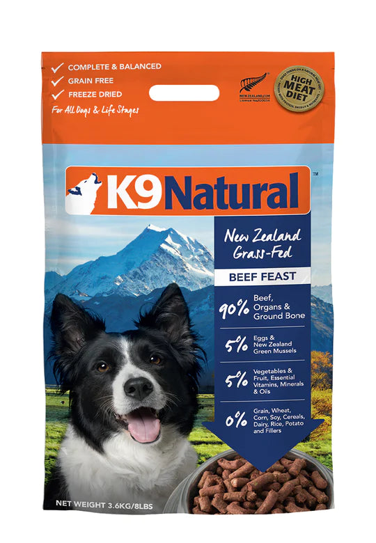 K9 Natural Freeze Dried Feast 1.8kg/3.6kg (5 Flavours)
