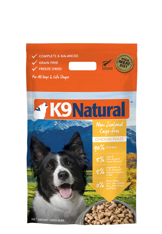 K9 Natural Freeze Dried Feast 1.8kg/3.6kg (5 Flavours)