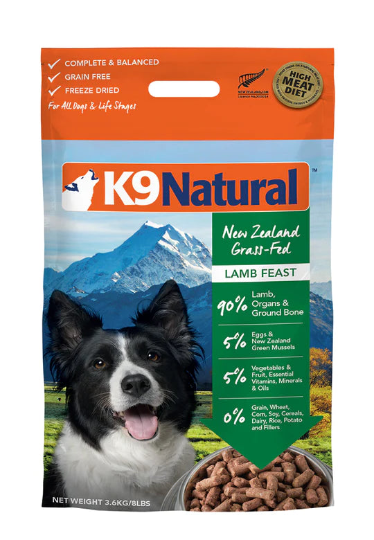 K9 Natural Freeze Dried Feast 1.8kg/3.6kg (5 Flavours)