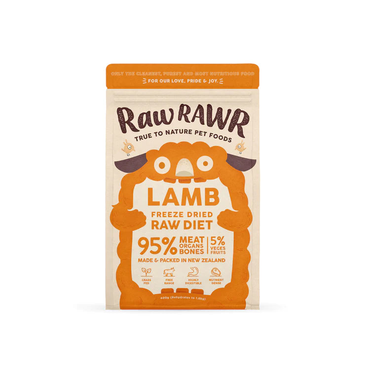 Clearance: (Exp 6 Apr 2023) Raw Rawr Freeze Dried Lamb 400g