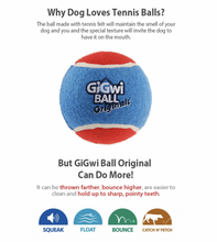 Load image into Gallery viewer, GiGwi Tennis Ball Series: Squeaky, Interactive, Bouncy dog training balls
