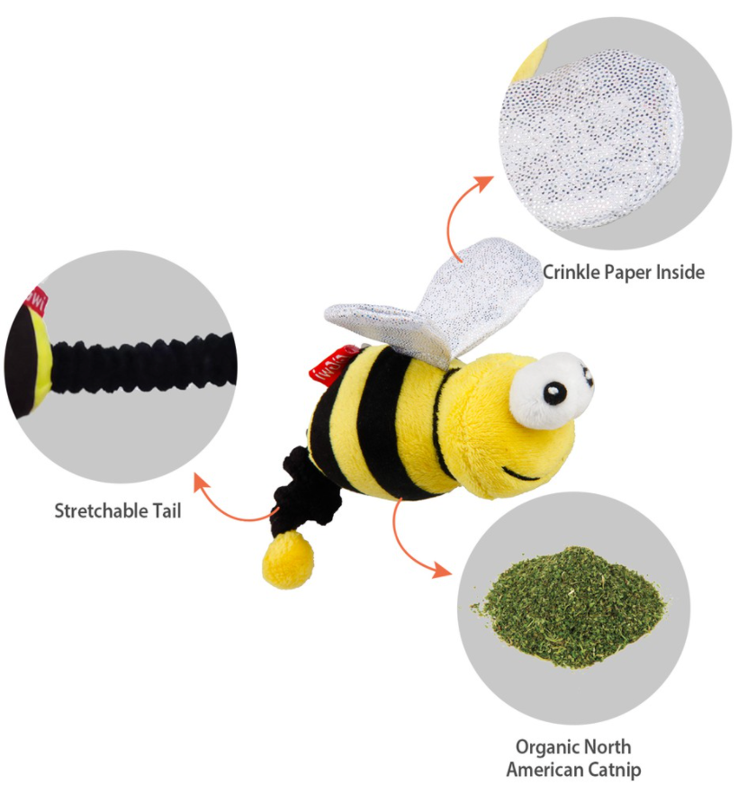 GiGwi Catnip Series: Interactive Electric Simulation Bee and Thrist Catnip Catepillar for cats