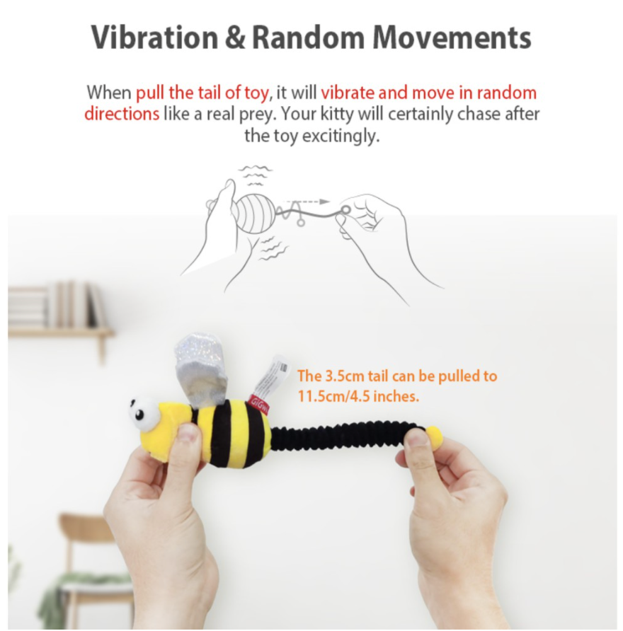 GiGwi Catnip Series: Interactive Electric Simulation Bee and Thrist Catnip Catepillar for cats