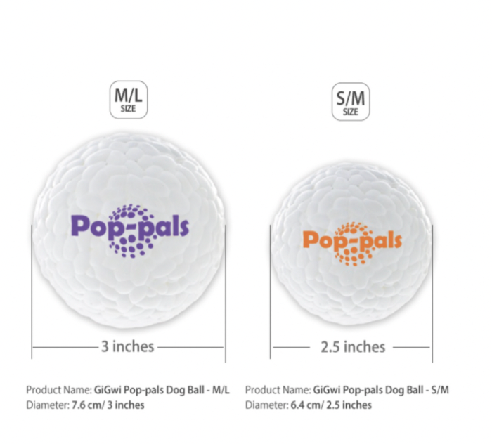 GiGwi Pop Pals Series: Small and Large Pet Toy Ball