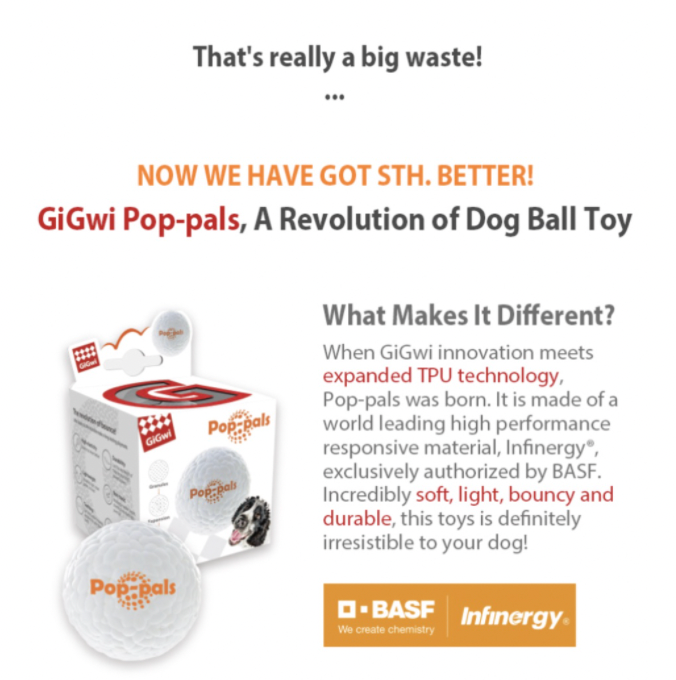 GiGwi Pop Pals Series: Small and Large Pet Toy Ball