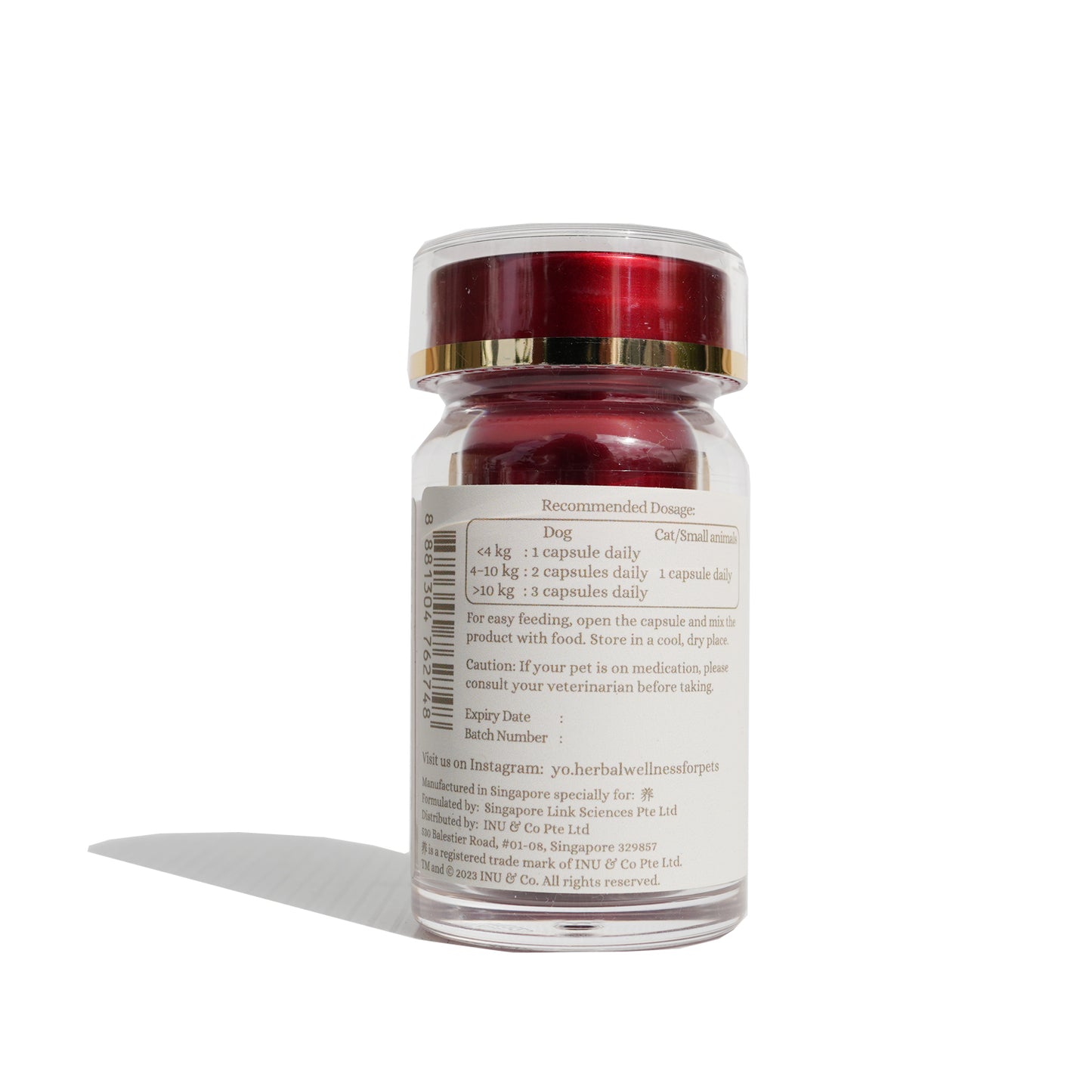 养™ Yo Organic Cordyceps 有机冬虫夏草 for Pets (30 Vege Capsules per Bottle 200mg of Cordyceps per Capsule)