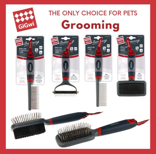 Gigwi Grooming Tools for Pets (Comb/Deshedder/Dematting/Slicker Brush/Massage Brush)